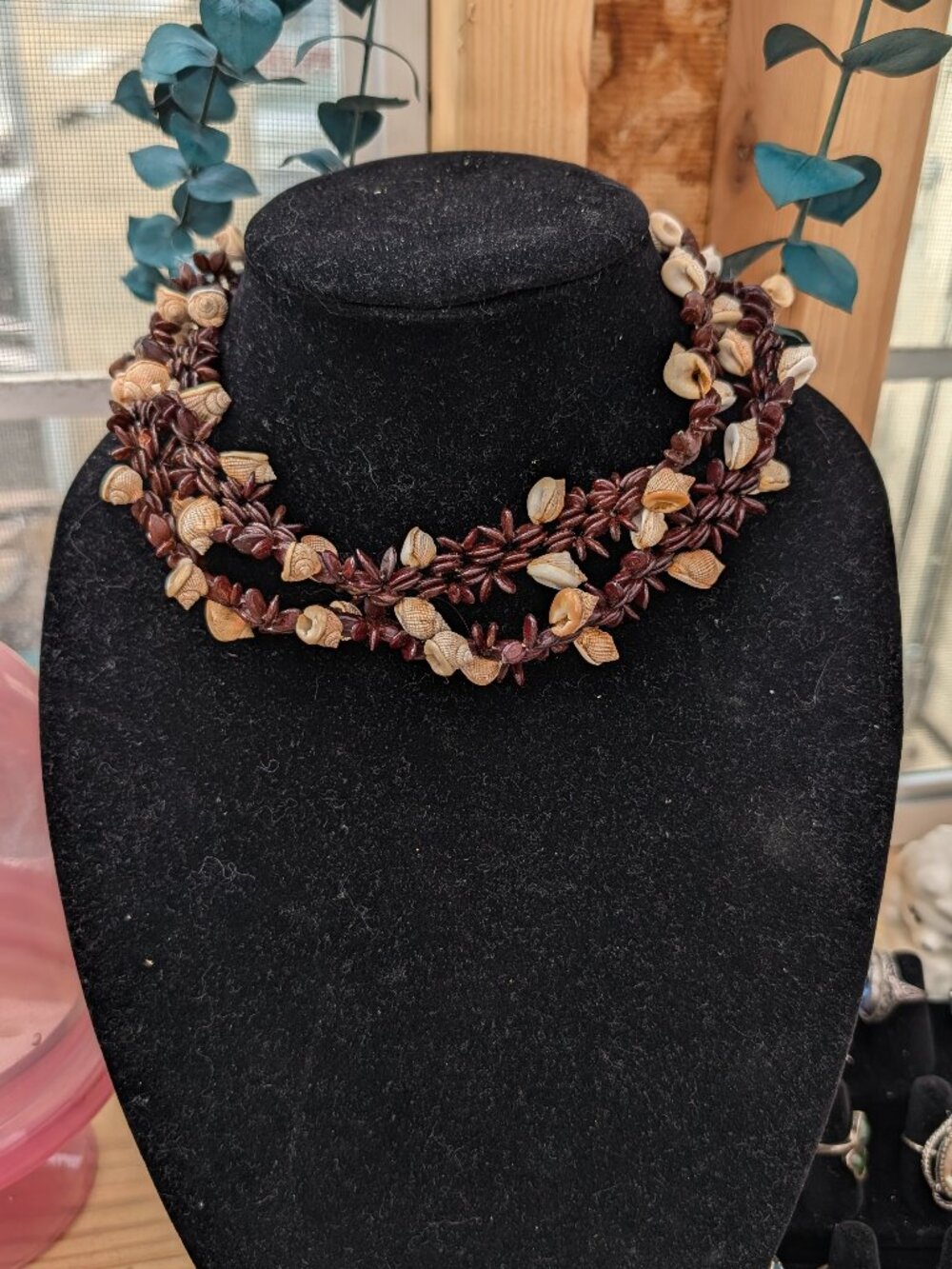 Vintage Seed & Shell Souvenir Necklace